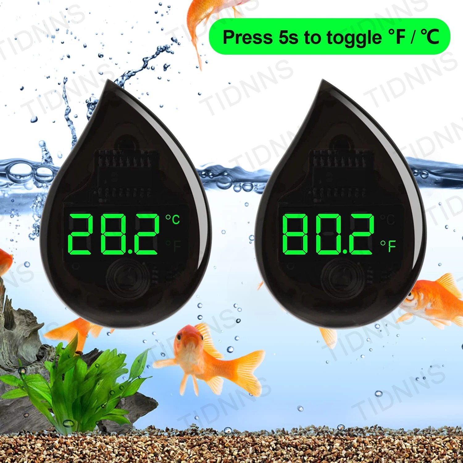 Planted Aquarium Temperature - Aquarium Self-Adhesive Thermometer LCD Digital Fish