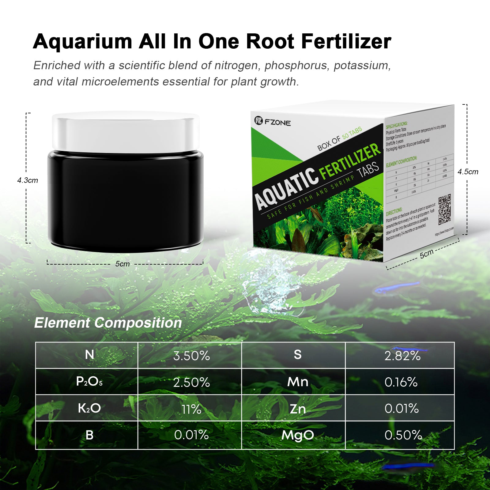 FZONE Aquarium Root Tabs Plant - Aquarium Plant Root Fertilizer recension och pris